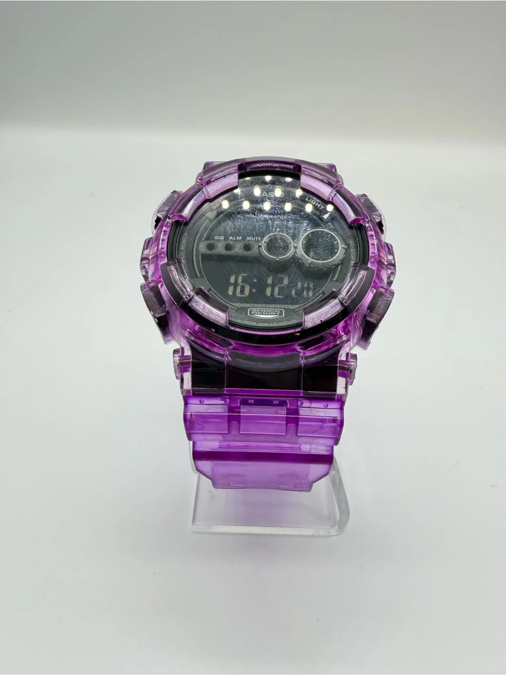 Casio Transparent (Skeleton/Jelly) Purple Custom Built Digital Sport Watch